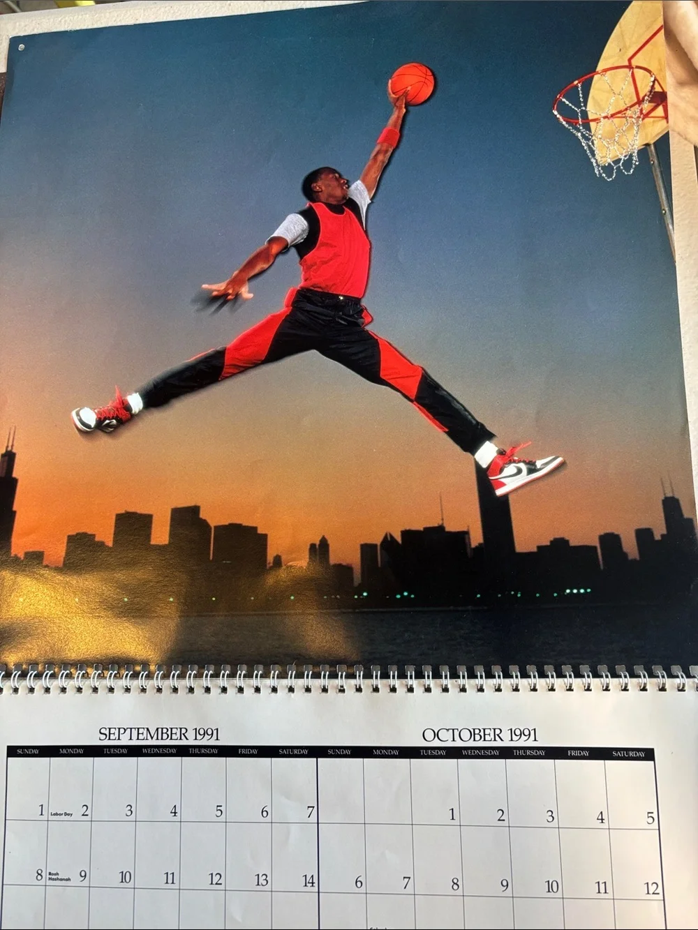 Vintage 1992 Michael Jordan Nike Complete Unused 16 Month Wall Calendar